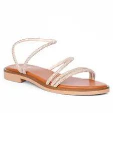 Viviblu Women Striped Open Toe Flats