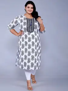 HIGHLIGHT FASHION EXPORT Women Paisley Embroidered Thread Work Floral Kurta