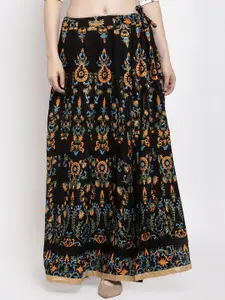 Trend Level Women Floral Ethnic Printed Flared Maxi Skirt