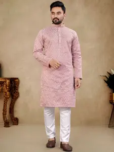 Zurika Fashion Men Chikankari Embroidered Straight Kurta