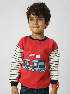 Nauti Nati Boys Graphic Printed Drop Shoulder Sweatshirt