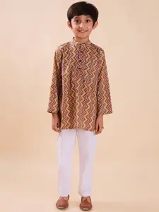 Sangria Boys Printed Pure Cotton Straight Kurtas