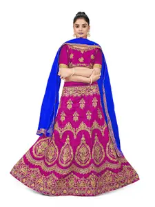 Maroosh Embellished Thread Work Unstitched Lehenga & Blouse With Dupatta
