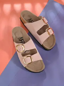 AfroJack Women Open Toe Flats with Buckles