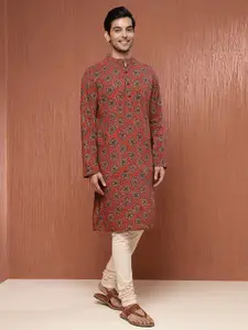 Fabindia Men Ethnic Motifs Printed Thread Work Kurta