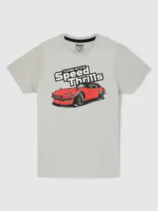 max Boys Typography Printed Round Neck Cotton T-shirt
