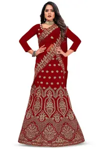 Maroosh Embellished Thread Work Unstitched Lehenga & Blouse With Dupatta