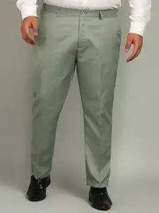 VEI SASTRE Men Plus Size Light Green Formal Trouser