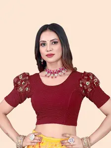 SHREEJI DESIGNER Woven Design Stretchable Saree Blouse