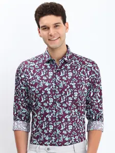 Allen Solly Men Spread Collar Floral Printed Cotton Slim Fit Formal Shirt