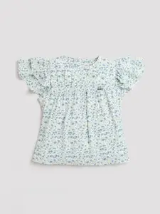 Tiny Girl Floral Printed Round Neck Top