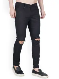 LINARIA Men Classic Tapered Fit Slash Knee Mid-Rise Cotton Jeans