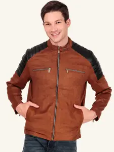 Leather Retail Men Solid Suede Leather Biker Jacket