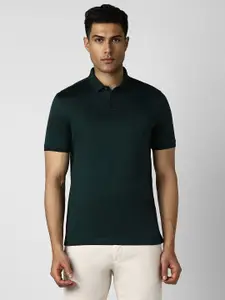 Van Heusen Men Solid Polo Collar Cotton T-shirt