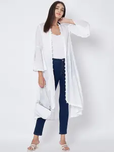 First Resort by Ramola Bachchan Women Embellished Longline Monochrome Shrug