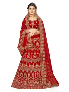 Maroosh Embroidered Thread Work Unstitched Lehenga & Blouse With Dupatta