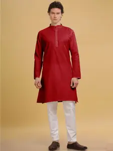 Anouk Men Yoke Design Flared Sleeves Thread Work Kurta