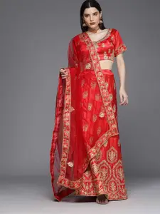 Maroosh Embellished Beads and Stones Unstitched Lehenga & Blouse With Dupatta