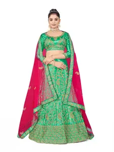 Maroosh Embroidered Thread Work Unstitched Lehenga & Blouse With Dupatta
