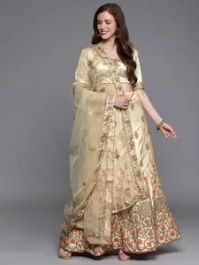 Maroosh Embroidered Thread Work Unstitched Lehenga & Blouse With Dupatta