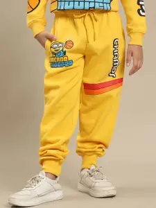 Kids Ville Boys Minions Graphic Printed Mid-Rise Joggers