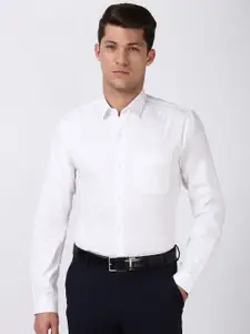 Peter England Men Spread Collar Floral Printed Cotton Slim Fit Formal Shirt