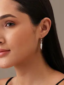 LeCalla Silver-Plated Contemporary Drop Earrings