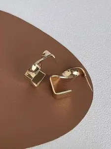 VAGHBHATT Gold-Plated Geometric Drop Earrings