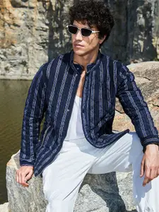 Campus Sutra Men Striped Lightweight Tailored Jacket