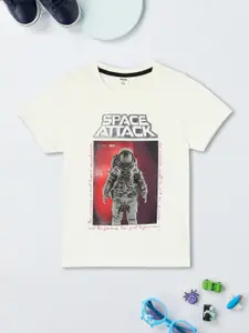 max Boys Graphic Printed Round Neck Cotton T-shirt