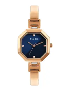Timex Women Brass Dial & Stainless Steel Bracelet Style Straps Analogue Watch TWEL195SMU03