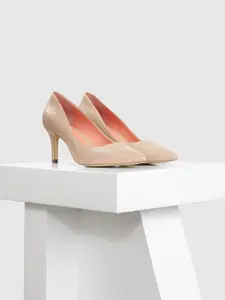 Oroh Women Leather Party Stiletto Pumps with Buckles