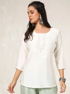 Soch Women Embroidered Round Neck Kurtas