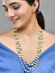 Silvermerc Designs Silver Plated Pearls Layered Necklace