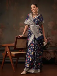 Silk Land Woven Design Zari Cotton Saree