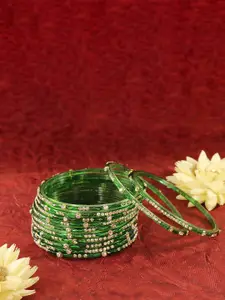 LAVAZZA Set Of 12 CZ-Studded Glass Bangles