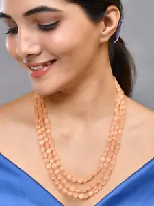 Silvermerc Designs Brass Silver-Plated Beaded Layered Necklace