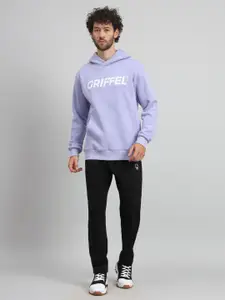 GRIFFEL Men Hood Brand Logo Printed Tracksuits
