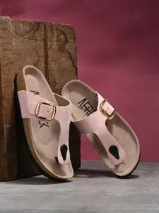 AfroJack Women Buckle Detail T-Strap Flats