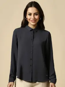 Allen Solly Woman Spread Collar Solid Formal Shirt
