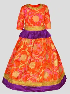 BAESD Girls Embellished Sequinned Ready to Wear Lehenga &