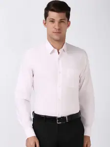 Peter England Men Spread Collar Solid Cotton Slim Fit Formal Shirt