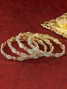 LAVAZZA Set Of 4 Amercian Diamond & Zircon Studded Bangles