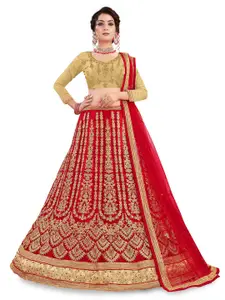 Maroosh Embroidered Thread Work Unstitched Lehenga & Blouse With Dupatta