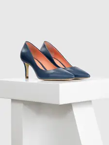 Oroh Women Leather Party Slim Heel Pumps