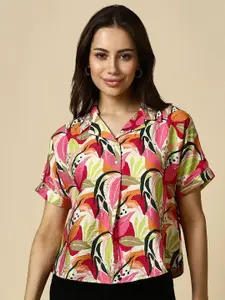 Allen Solly Woman Cuban Collar Floral Printed Casual Shirt