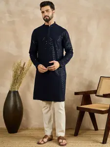 House of Pataudi Embroidered Straight Kurtas