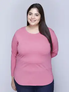 IN Love Women Solid Round Neck Cotton T-shirt