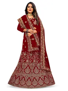 Maroosh Embellished Thread Work Unstitched Lehenga & Blouse With Dupatta