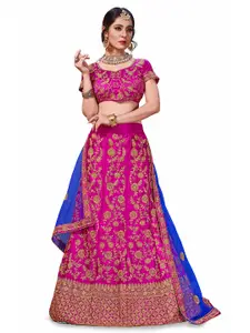Maroosh Embroidered Thread Work Unstitched Lehenga & Blouse With Dupatta